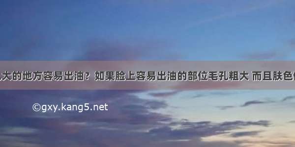 是不是毛孔大的地方容易出油？如果脸上容易出油的部位毛孔粗大 而且肤色偏黄 是出油