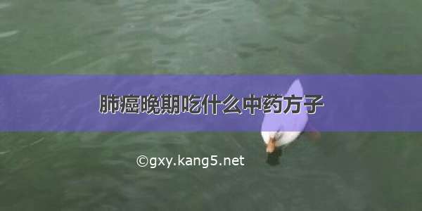 肺癌晚期吃什么中药方子