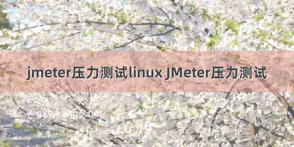 jmeter压力测试linux JMeter压力测试