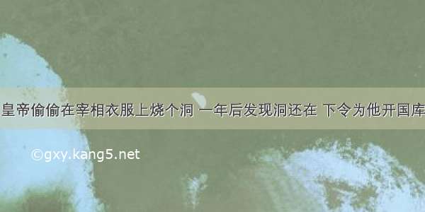 皇帝偷偷在宰相衣服上烧个洞 一年后发现洞还在 下令为他开国库