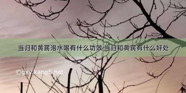 当归和黄芪泡水喝有什么功效 当归和黄芪有什么好处