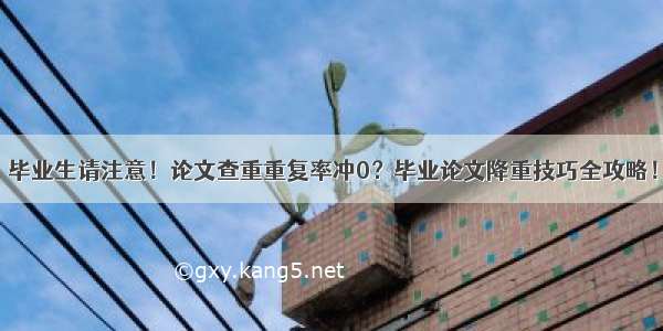 毕业生请注意！论文查重重复率冲0？毕业论文降重技巧全攻略！