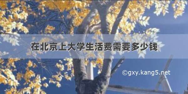 在北京上大学生活费需要多少钱