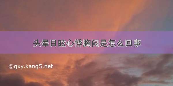 头晕目眩心悸胸闷是怎么回事