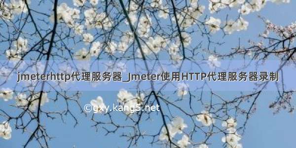 jmeterhttp代理服务器_Jmeter使用HTTP代理服务器录制