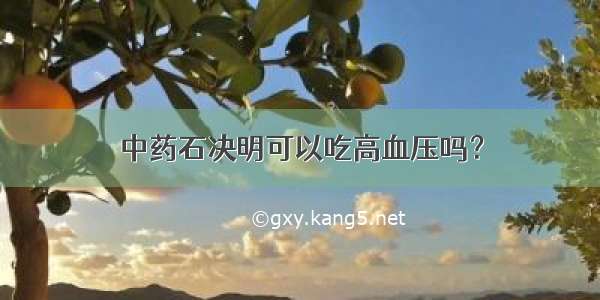 中药石决明可以吃高血压吗？