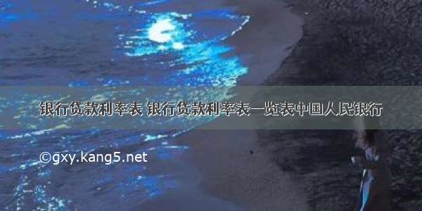 银行贷款利率表 银行贷款利率表一览表中国人民银行