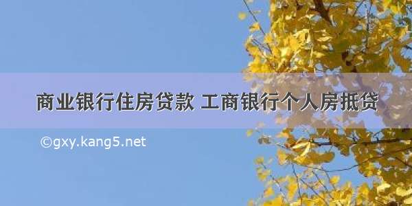 商业银行住房贷款 工商银行个人房抵贷