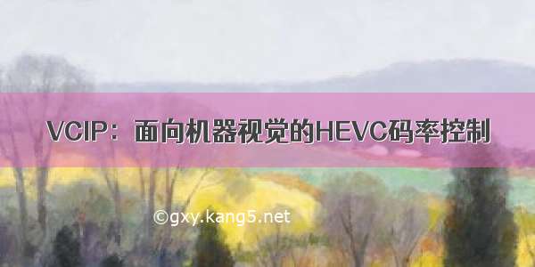 VCIP：面向机器视觉的HEVC码率控制