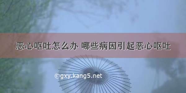 恶心呕吐怎么办 哪些病因引起恶心呕吐