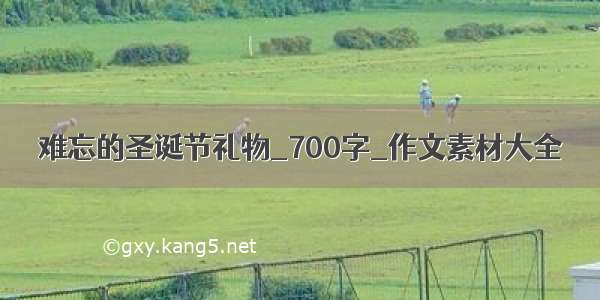 难忘的圣诞节礼物_700字_作文素材大全