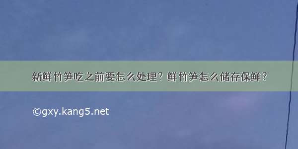 新鲜竹笋吃之前要怎么处理？鲜竹笋怎么储存保鲜？