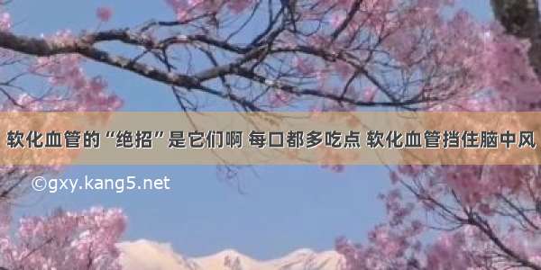 软化血管的“绝招”是它们啊 每口都多吃点 软化血管挡住脑中风