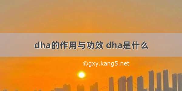 dha的作用与功效 dha是什么