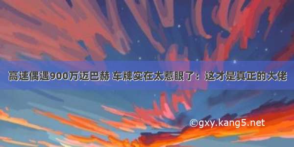 高速偶遇900万迈巴赫 车牌实在太惹眼了：这才是真正的大佬