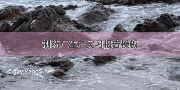 制药厂生产实习报告模板