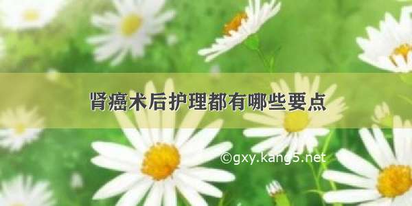 肾癌术后护理都有哪些要点