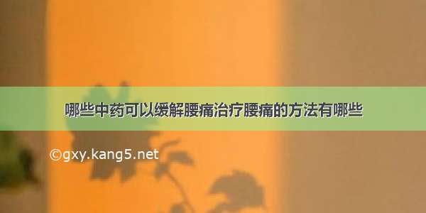 哪些中药可以缓解腰痛治疗腰痛的方法有哪些