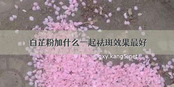 白芷粉加什么一起祛斑效果最好