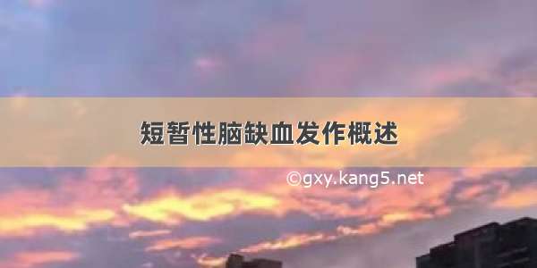 短暂性脑缺血发作概述