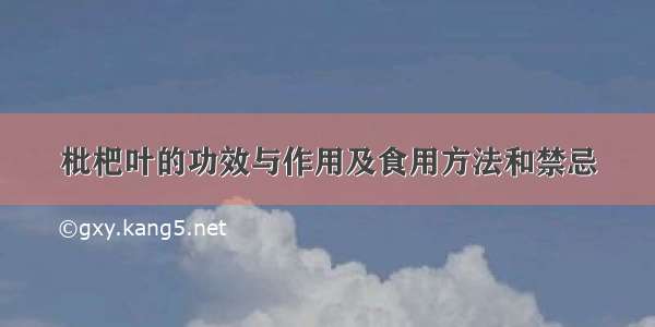 枇杷叶的功效与作用及食用方法和禁忌