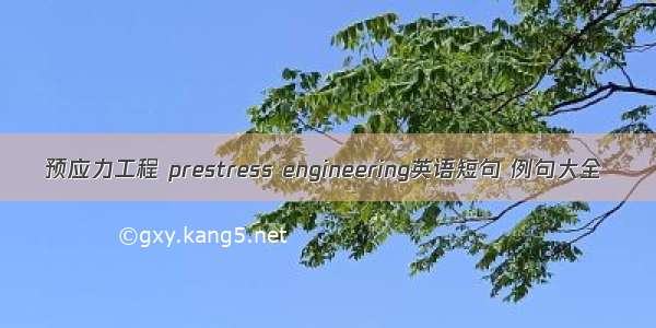 预应力工程 prestress engineering英语短句 例句大全