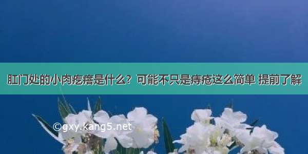 肛门处的小肉疙瘩是什么？可能不只是痔疮这么简单 提前了解