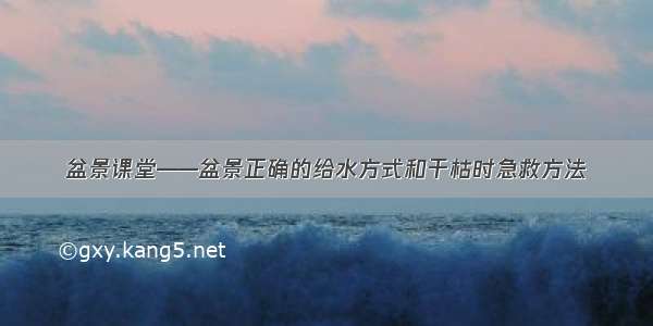 盆景课堂——盆景正确的给水方式和干枯时急救方法