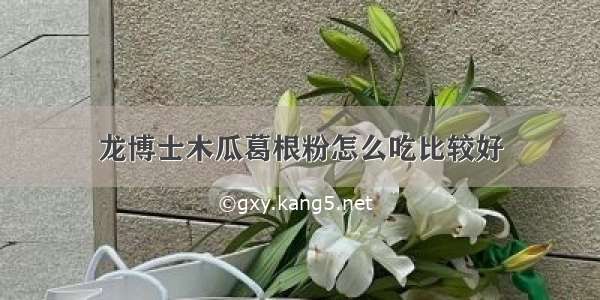 龙博士木瓜葛根粉怎么吃比较好