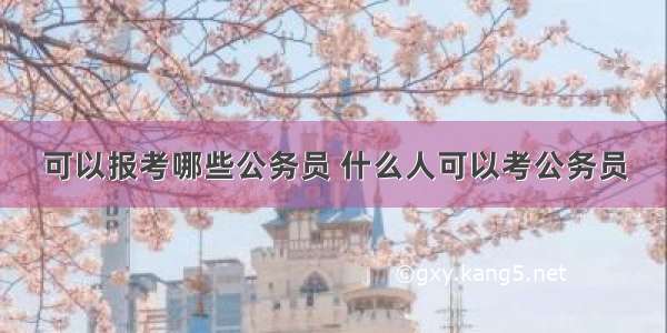 可以报考哪些公务员 什么人可以考公务员