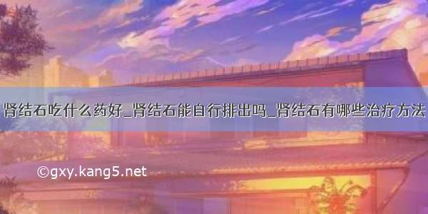 肾结石吃什么药好_肾结石能自行排出吗_肾结石有哪些治疗方法