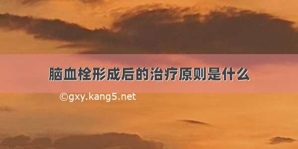 脑血栓形成后的治疗原则是什么