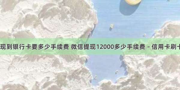 10万提现到银行卡要多少手续费 微信提现12000多少手续费 – 信用卡刷卡 – 前端