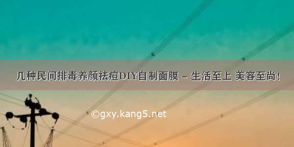 几种民间排毒养颜祛痘DIY自制面膜 - 生活至上 美容至尚！