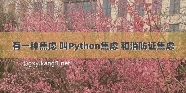 有一种焦虑 叫Python焦虑 和消防证焦虑