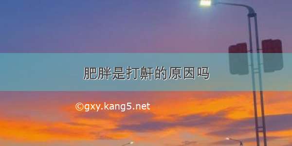 肥胖是打鼾的原因吗