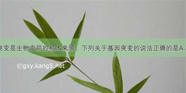 单选题基因突变是生物变异的根本来源。下列关于基因突变的说法正确的是A.真核细胞基因