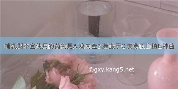 哺乳期不宜使用的药物是A.鸡内金B.莱菔子C.麦芽D.山楂E.神曲