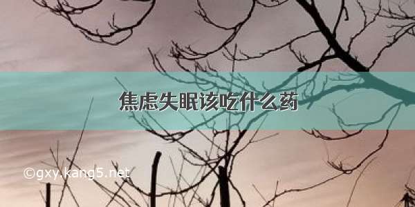 焦虑失眠该吃什么药