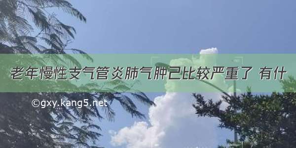 老年慢性支气管炎肺气肿己比较严重了 有什