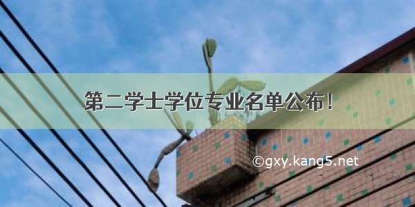 第二学士学位专业名单公布！