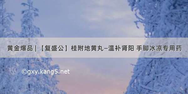 黄金爆品 | 【复盛公】桂附地黄丸—温补肾阳 手脚冰凉专用药