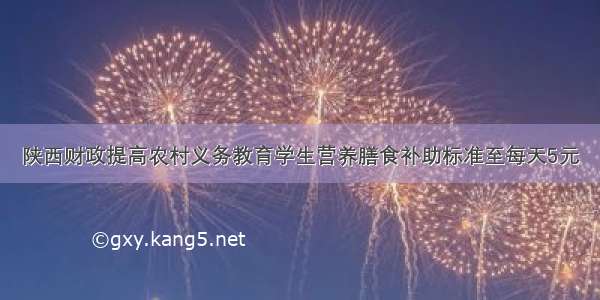 陕西财政提高农村义务教育学生营养膳食补助标准至每天5元