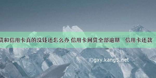 欠网贷和信用卡真的没钱还怎么办 信用卡网贷全部逾期 – 信用卡还款 – 前端