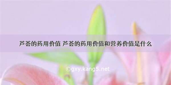 芦荟的药用价值 芦荟的药用价值和营养价值是什么