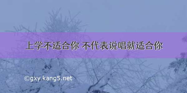 上学不适合你 不代表说唱就适合你