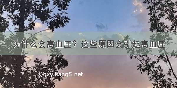 为什么会高血压？这些原因会引起高血压