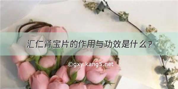 汇仁肾宝片的作用与功效是什么？