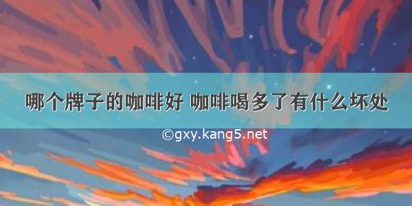 哪个牌子的咖啡好 咖啡喝多了有什么坏处