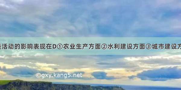 气候对人类活动的影响表现在D①农业生产方面②水利建设方面③城市建设方面④海 陆 